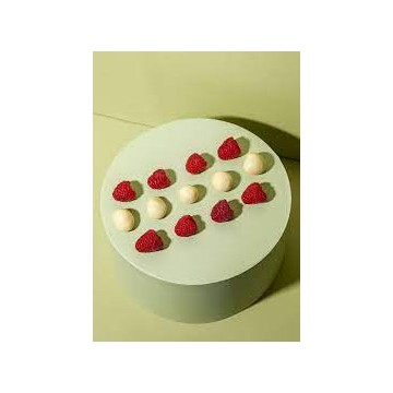 frambuesas liofilizadas cubiertas de chocolate blanco