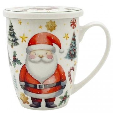 Taza Papa Noel Filtro y Tapa