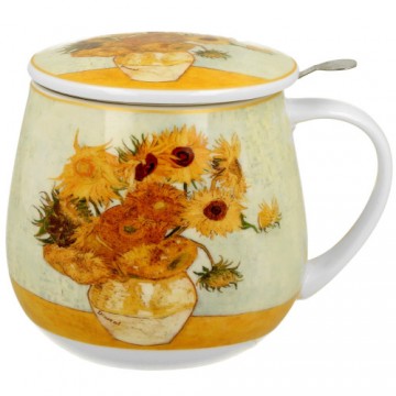 taza sunflowers con filtro y tapa 0,40l