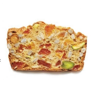 interior de las tostas con albaricoque, pistacho y sésamo