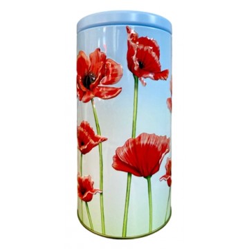 Lata Bombón Cilindro Amapolas