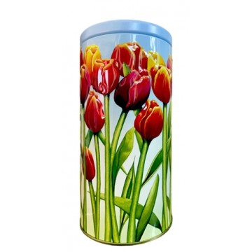Lata Bombón Cilindro Tulipanes